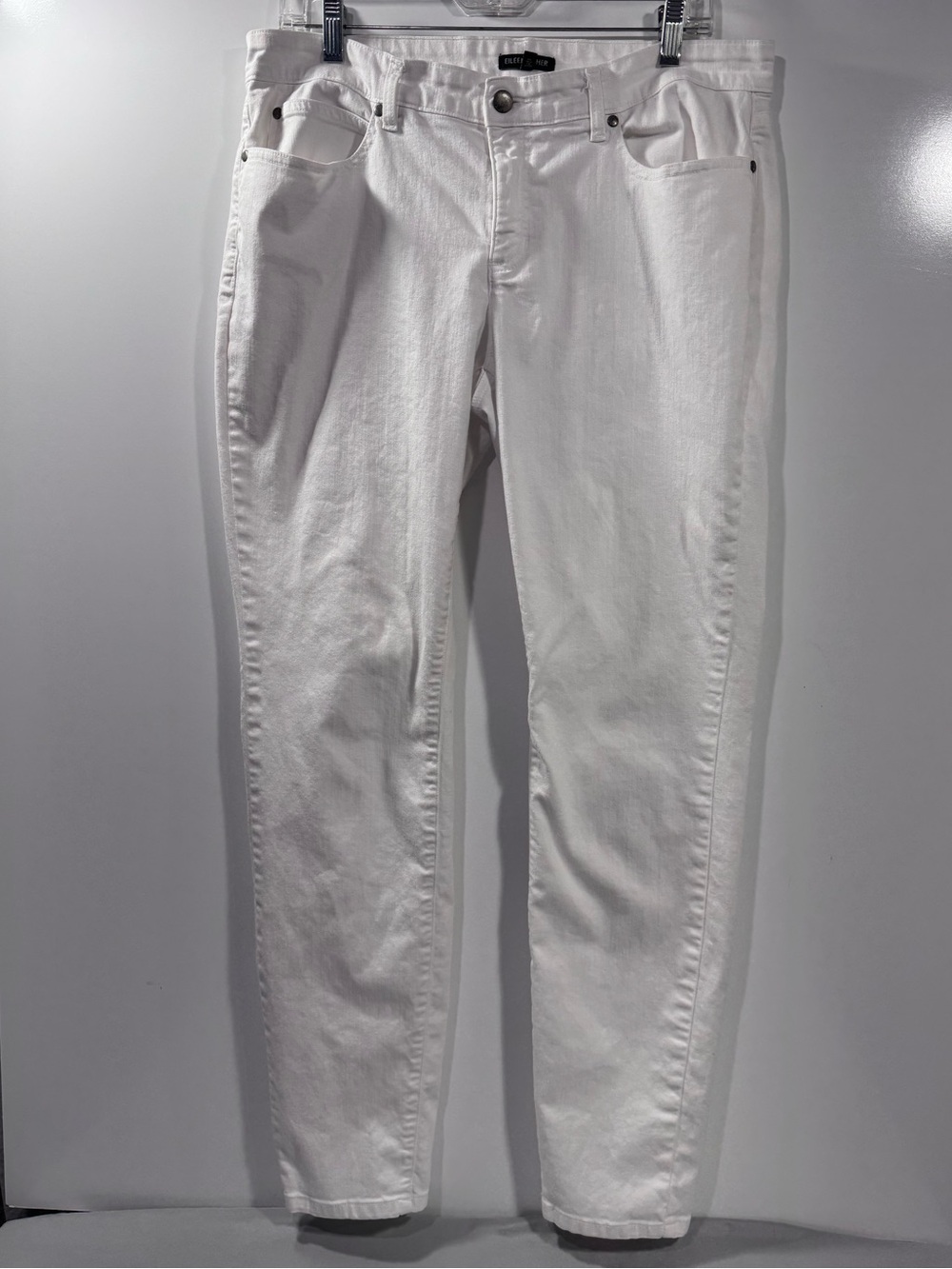 Eileen Fisher White Skinny Jeans, Sz 12